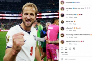 凯恩单场助攻+进球+送点，社媒晒握拳庆祝照：哇！简直了！